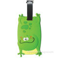 Green locor carton shape soft PVC promotional luggage tag, with fine quality good travel accessories